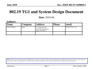 802.19 TG1 and System Design Document