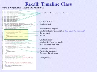 Recall: Timeline Class