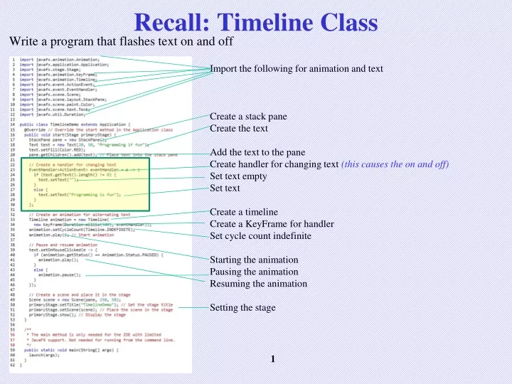 recall timeline class