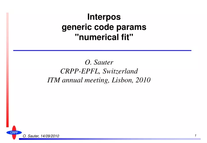 interpos generic code params numerical fit