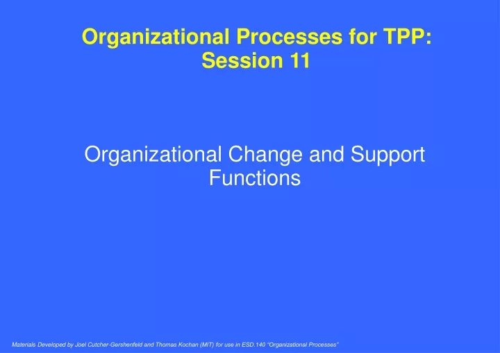 organizational processes for tpp session 11