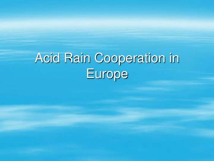 acid rain cooperation in europe
