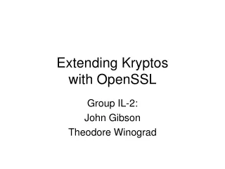 Extending Kryptos  with OpenSSL