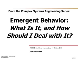 From the Complex Systems Engineering Series: