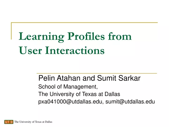learning profiles from user interactions