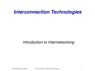 Interconnection Technologies