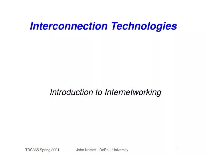 interconnection technologies