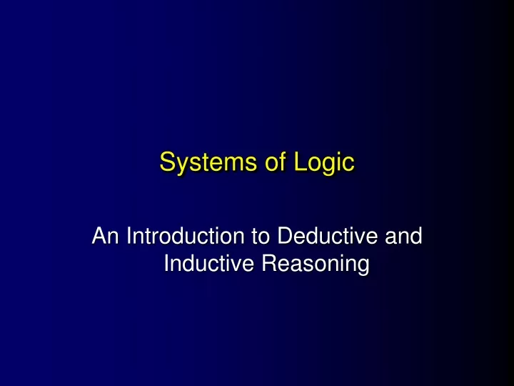 systems of logic