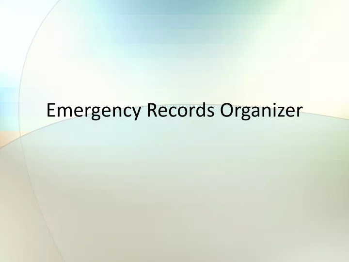 emergency records organizer
