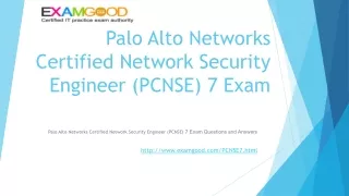 Palo Alto Networks Certified Network Security Engineer (PCNSE) 7 Exam