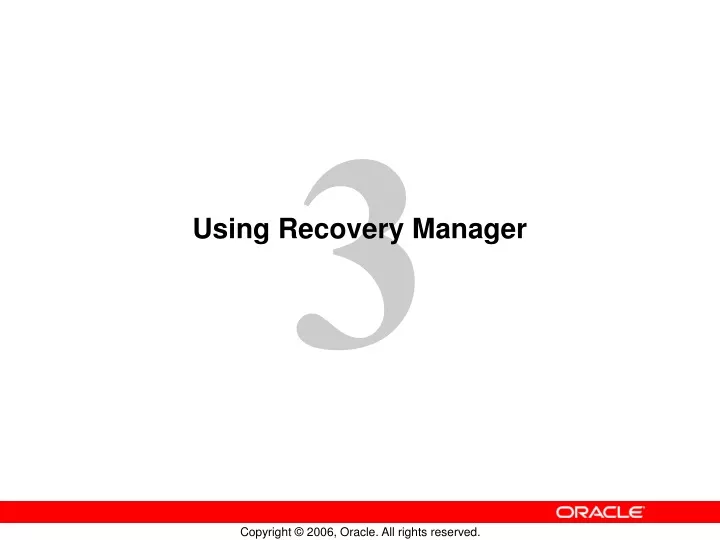 using recovery manager