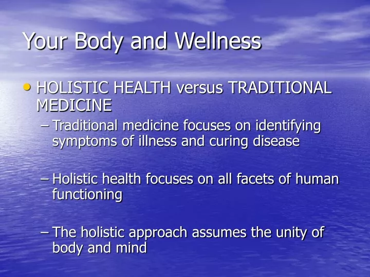 your body and wellness