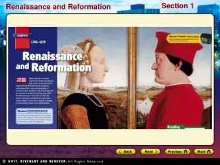 Preview Starting Points Map: Europe Main Idea / Reading Focus The Beginning of the Renaissance