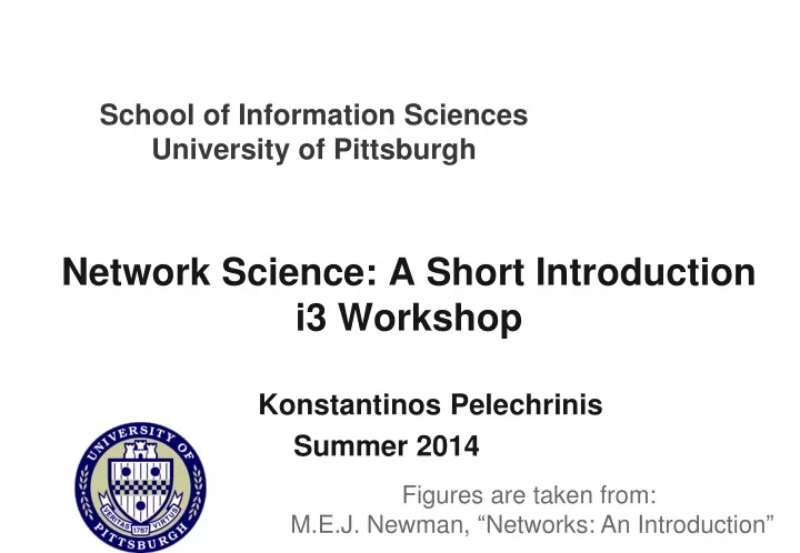 network science a short introduction i3 workshop
