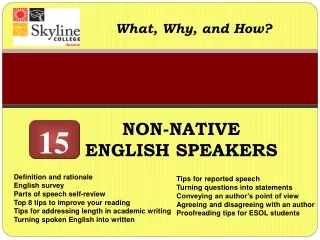 NON-NATIVE  ENGLISH SPEAKERS