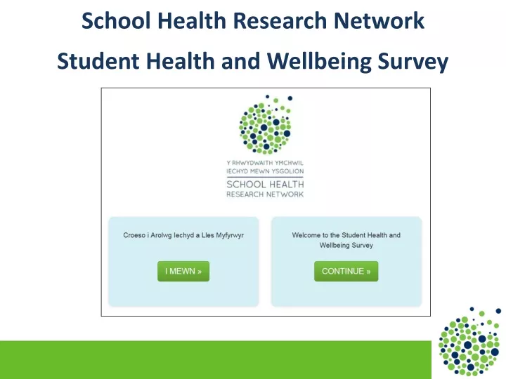 school health research network student health and wellbeing survey