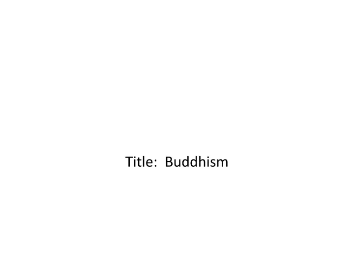title buddhism
