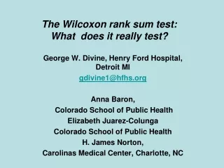The Wilcoxon rank sum test: What  does it really test?
