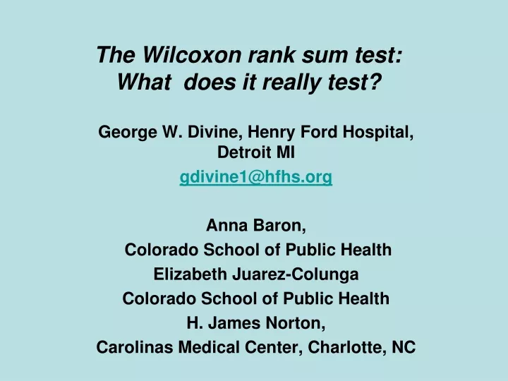 the wilcoxon rank sum test what does it really test