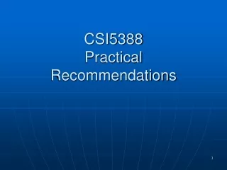 CSI5388 Practical Recommendations
