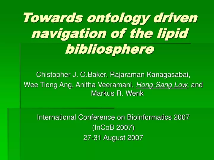 towards ontology driven navigation of the lipid bibliosphere