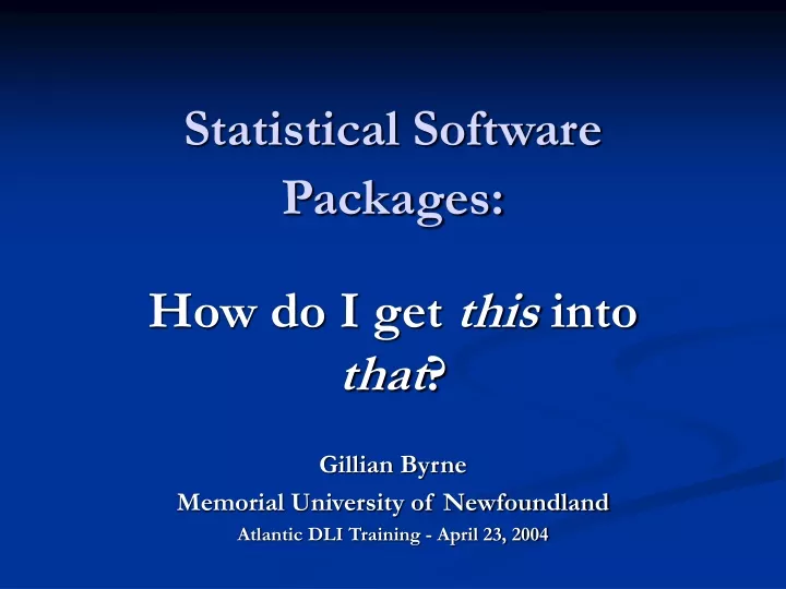 statistical software packages