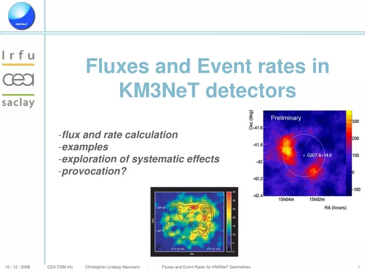 fluxes and event rates in km3net detectors