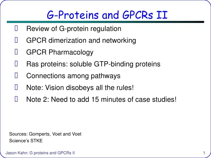 g proteins and gpcrs ii