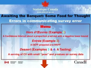 Awaiting the Banquet: Some Food for Thought Errors in communicating survey error