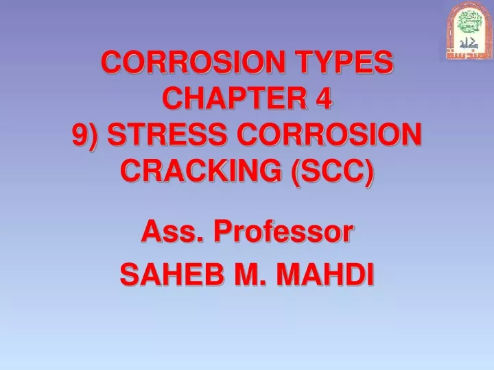 corrosion types chapter 4 9 stress corrosion cracking scc