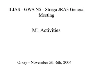 ILIAS - GWA N5 - Strega JRA3 General Meeting