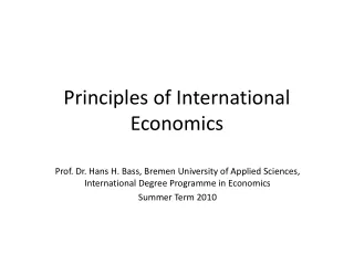 Principles of International Economics