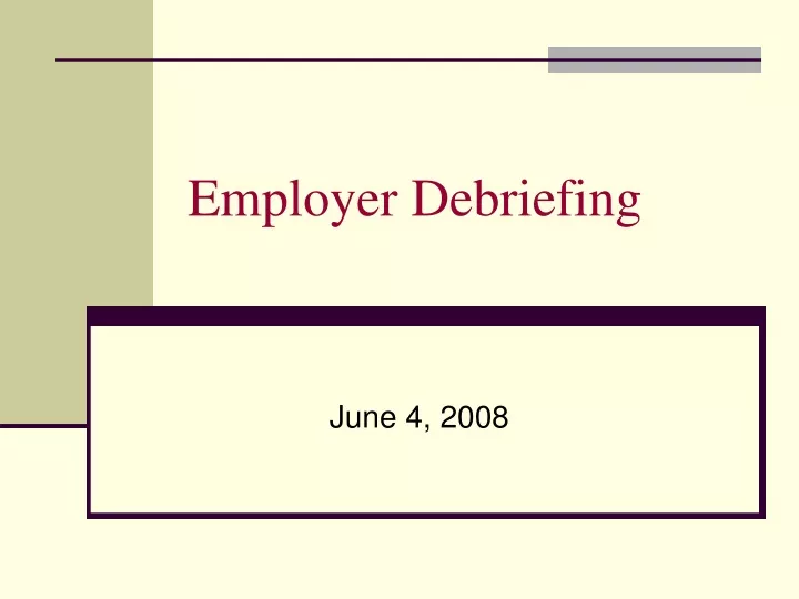 employer debriefing