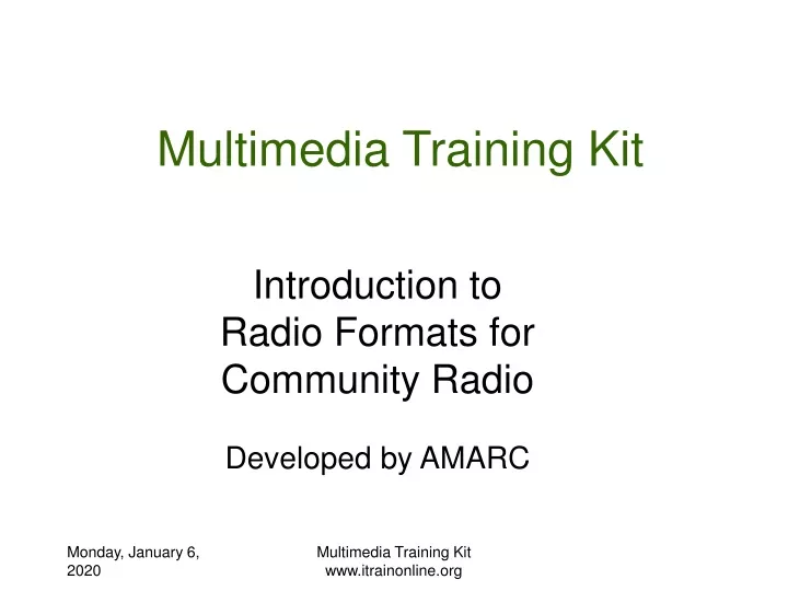 multimedia training kit