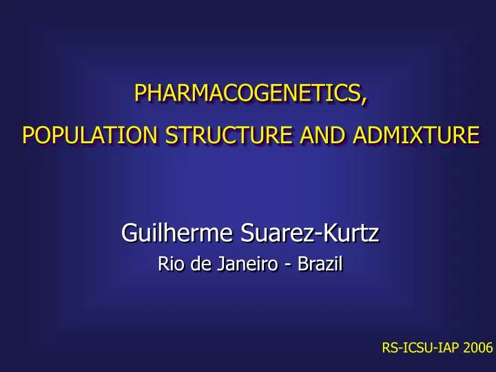 pharmacogenetics population structure