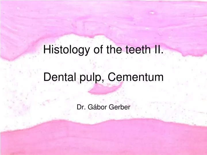 histology of the teeth ii dental pulp cementum