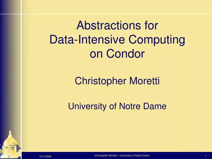 abstractions for data intensive computing