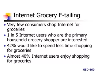 Internet Grocery E-tailing
