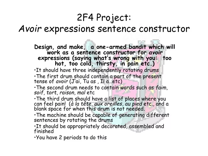 2f4 project avoir expressions sentence constructor