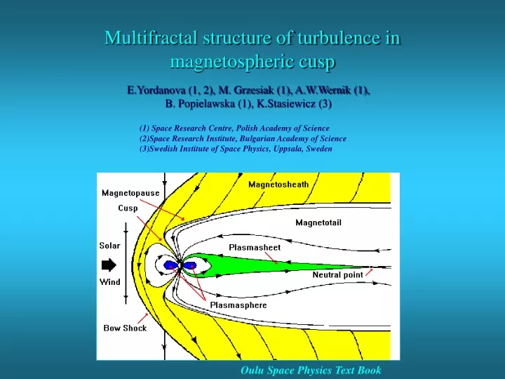 multifractal structure of turbulence in magnetospheric cusp