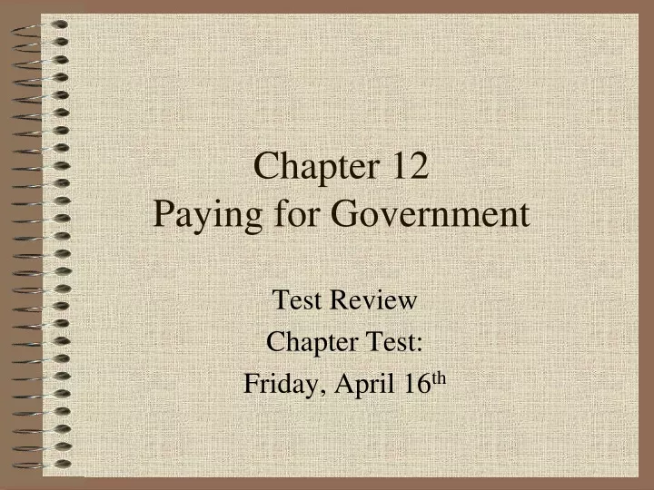 chapter 12 paying for government