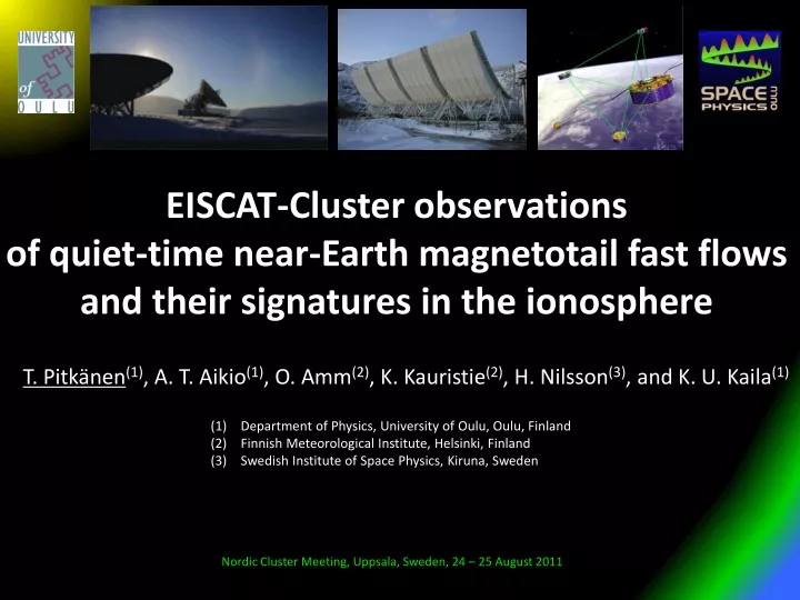 eiscat cluster observations of quiet time near