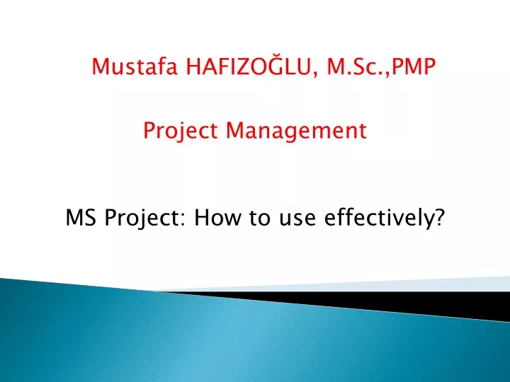 project management ms project how to use effectively