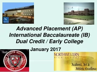 Advanced Placement (AP) International Baccalaureate (IB) Dual Credit / Early College