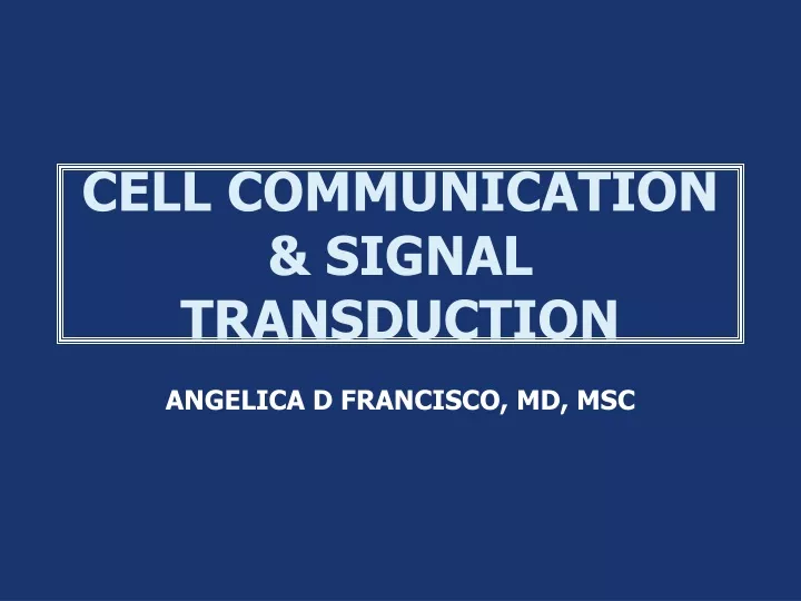 cell communication signal transduction