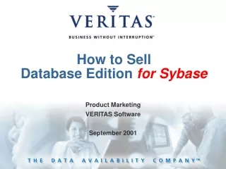 How to Sell  Database Edition  for Sybase