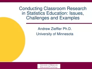 Conducting Classroom Research in Statistics Education: Issues, Challenges and Examples