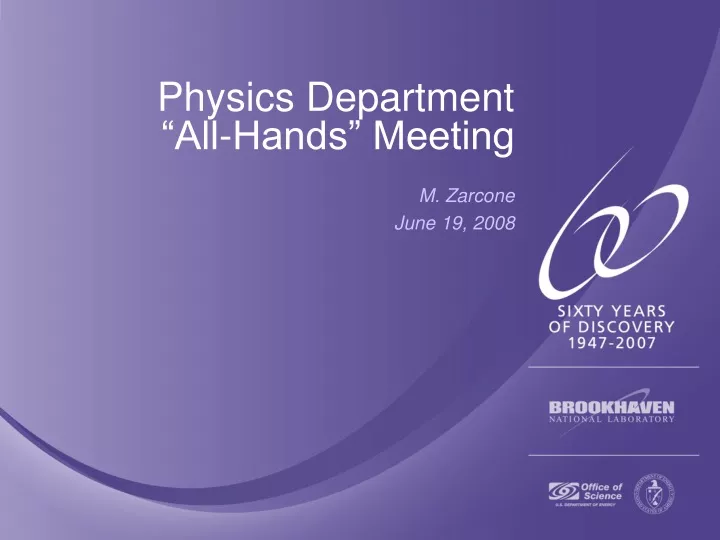 physics department all hands meeting