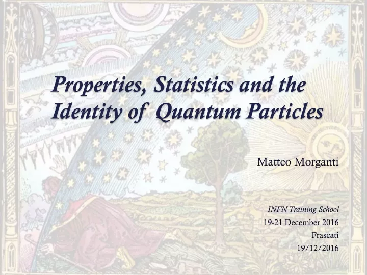 properties statistics and the identity of quantum particles