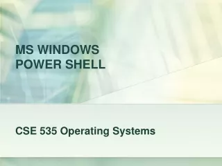 MS WINDOWS  POWER SHELL